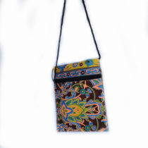 Colourful Small Shoulder Bag - Brown