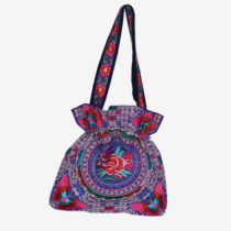 Stitched Floral Bag - Red