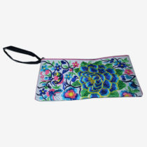 Floral Pouch M - White/Blue