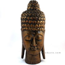 Tall Wooden Buddha Head