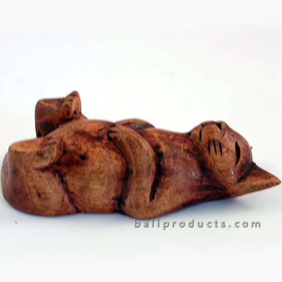 Wooden Sleeping Cat