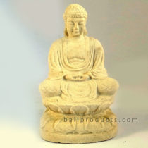 White Stone Lotus Buddha 20cm