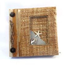 RAFIA WEAVE SHELL STAR PHOTO ALBUM RECYCLE PAPER SMALL