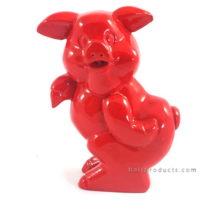 Resin Standing Pig Red