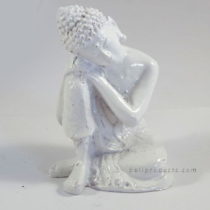 Resin Buddha Plain White