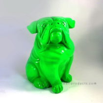 Resin Sitting Pug Green