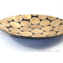 Capiz Shell Round Plate Gold Black