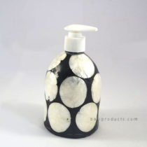 Capiz Shell Soap Dispenser Black White
