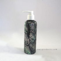 Round Crushed Shell Soap Dispenser Black