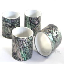Set 4 Crush Shell Napkin Ring Black