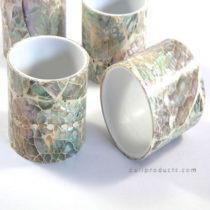 Set 4 Crush Shell Napkin Ring B White