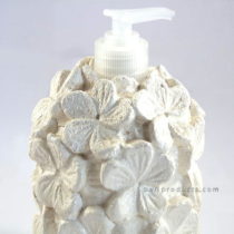 Resin White Cement Flower Soap Dispenser