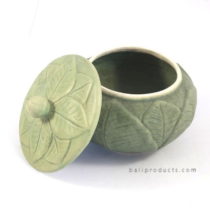 Ceramic Round Container Banana Leaf