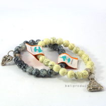Bead Braceletin White, Black, Grey