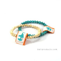 Square Beads Bracelet In White, Green