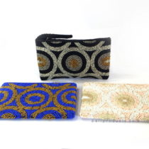 Beads Pouch In Round Circle Motive In Different Colors Blue Black, White Pink