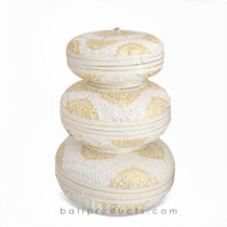Bali Bamboo Box Round White