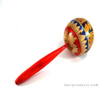 Rattle Toy Instrument With Flower Painting Motif