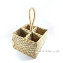 Lombok Rattan Bottle Basket With Handle