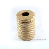 Lombok Rattan Waste Bin Round White Washed