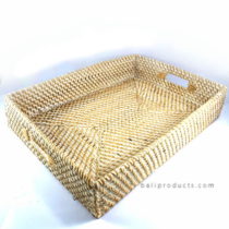 Lombok Rattan Tray Rectangular White Washed