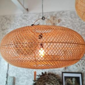 Woven Rattan Ellipse Shaped Ceiling Lamp Shades