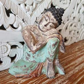 Antique Resting Wooden Buddha