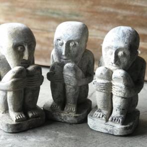 Sitting Person Stone Statue Decor