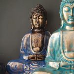 Antique Large Resin Sitting Buddha Statue