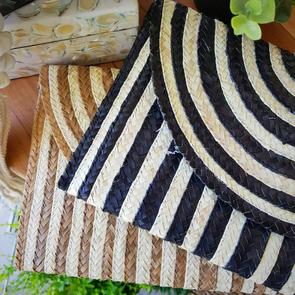 Multi-Color Woven Pandan Leaf Fold Clutch